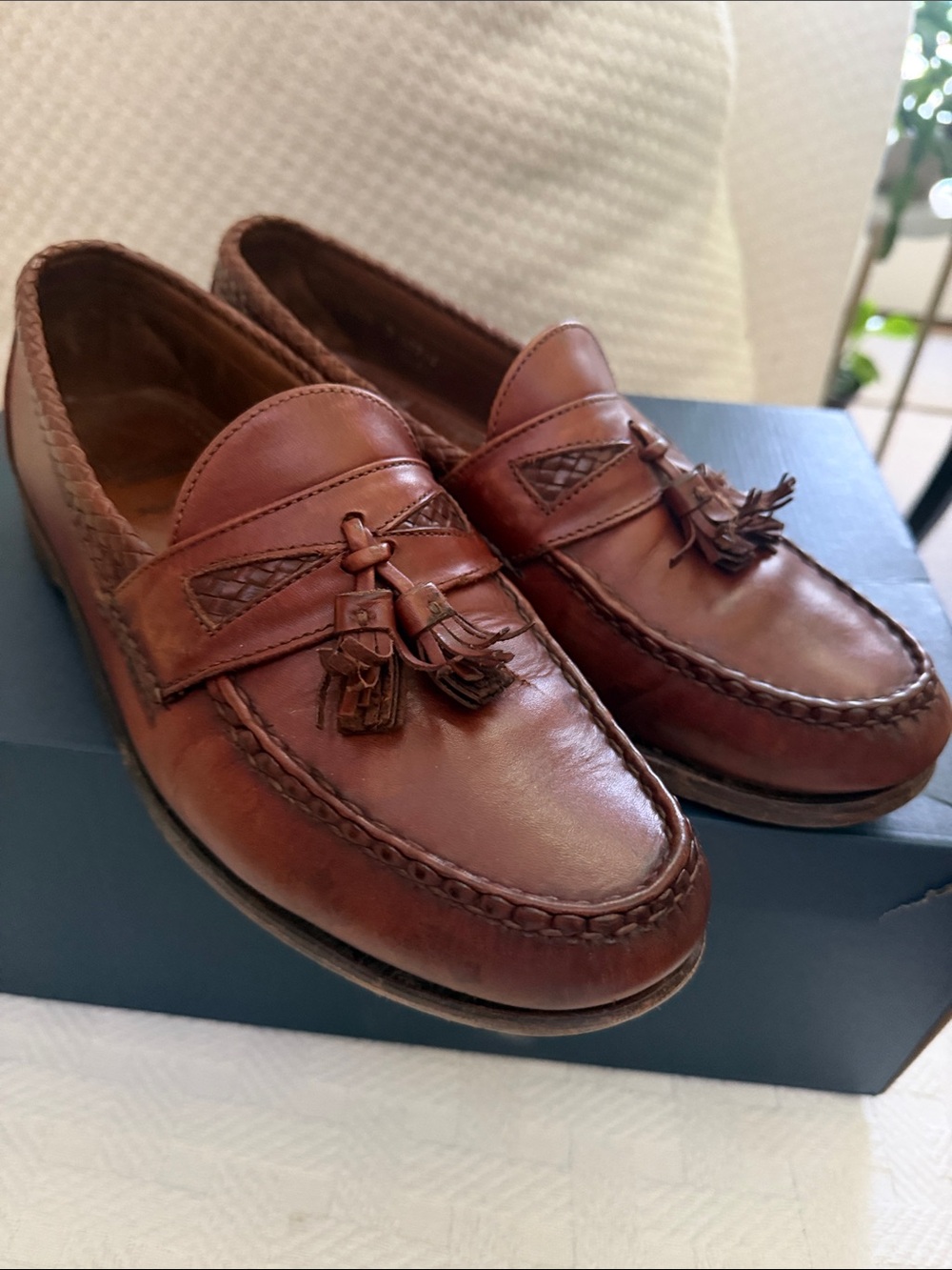 Classic Allen Edmonds Chestnut Brown Leather Tassel Loafers